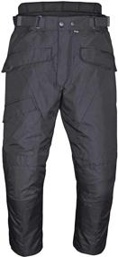 img 4 attached to Premium Men's Motorcycle Waterproof Over-Pants: 👖 Full Side Zip, Removable CE Armor, Black