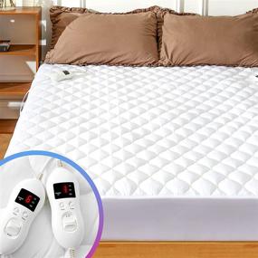 img 4 attached to 🔥 MAKATZ Queen Size Heated Mattress Pad - Adjustable Zone Heating with 8 Heat Settings, Electric Mattress Pad with Quilted Design, Fits Up to 21 Inch