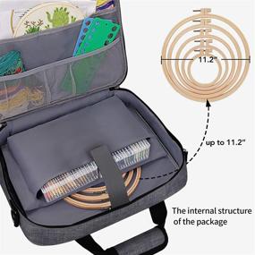 img 3 attached to Эффективно организуйте снабжение для вышивки с многофункциональной сумкой BAGLHER для хранения (серая): большая вместимость для вышивальных нитей и расходных материалов - в комплекте поясной ремень! (Только сумка)