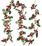 🎄 vibrant red berry christmas garland: artiflr 6 feet flexible artificial berry garland for stunning winter holiday decor logo