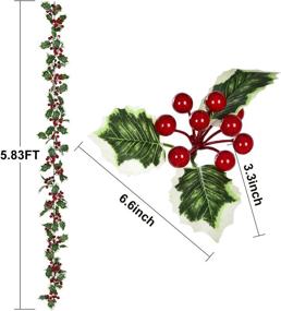 img 1 attached to 🎄 Vibrant Red Berry Christmas Garland: Artiflr 6 Feet Flexible Artificial Berry Garland for Stunning Winter Holiday Decor