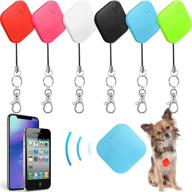 6-piece key finder set with keychains - bluetooth smart tracker for purse, wallet, phone, key, item, pets, children locating - anti-lost tag logo