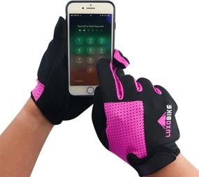 img 1 attached to 🚴 LuxoBike Cycling Gloves: Lightweight, Breathable Full Finger Sports Gloves for Women - Shock Absorbing, Touch Screen Compatible - Ideal Road Bicycle Gloves for Men