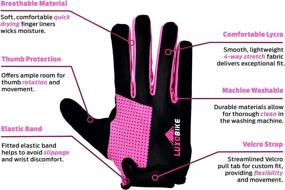 img 3 attached to 🚴 LuxoBike Cycling Gloves: Lightweight, Breathable Full Finger Sports Gloves for Women - Shock Absorbing, Touch Screen Compatible - Ideal Road Bicycle Gloves for Men