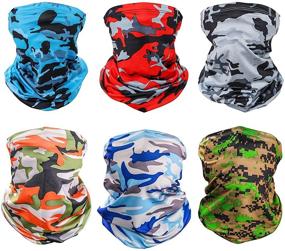 img 4 attached to 6 Pack Sun UV Protection Face Mask Neck Gaiter Windproof Scarf Sunscreen Breathable Bandana Balaclava for Sports and Outdoor Activities (Camouflage Pattern)