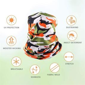 img 2 attached to 6 Pack Sun UV Protection Face Mask Neck Gaiter Windproof Scarf Sunscreen Breathable Bandana Balaclava for Sports and Outdoor Activities (Camouflage Pattern)