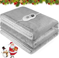 🔥 heating blanket: 60"x 50" electric throw with double-flannel, 3 heating levels- etl certified logo