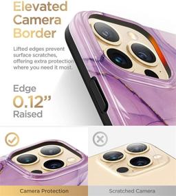 img 2 attached to 📱 GVIEWIN iPhone 13 Pro Case 6.1 Inch 2021 - Slim Glossy Soft TPU Shockproof Protective Cover, Marble Phone Case for Women & Girls, Stylish Phone Case Cover (Romantic Purple)