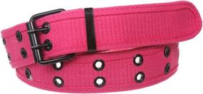 img 2 attached to Double Hole Grommets Canvas Black Women's Accessories for Belts