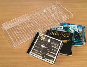 img 2 attached to 📀 Organize and Showcase Your CD Collection with a Clear Acrylic Storage Holder Rack – Holds 25 Standard CD Jewel Cases