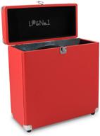 🎶 удобный ящик для хранения lp и виниловых пластинок no.1: портативный кейс для переноски, вмещающий более 30 альбомов, включает яркий красный цвет. логотип