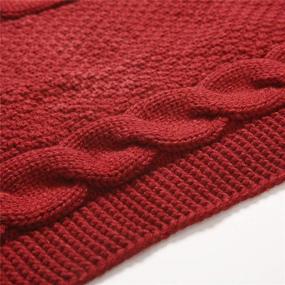 img 1 attached to 🎄 Shop the Sattiyrch Christmas Knit Table Runner for a Luxurious Holiday Décor - 15x70 Inch (Burgundy)