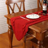 🎄 shop the sattiyrch christmas knit table runner for a luxurious holiday décor - 15x70 inch (burgundy) logo