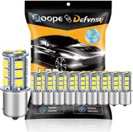 🔆 qoope - pack of 10 led bulbs 6500k white 1156 ba15s 1141 1003 1073 7506 5050 18-smd replacement lamps for 12v interior rv camper trailer lighting boat yard light brake tail bulbs logo