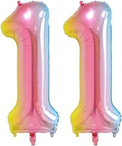 img 1 attached to 🎈 11th Rainbow Number Balloons - Giant 40 Inch Size for Birthdays/Parties by ZIYAN