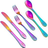 rainbow cutlery stainless flatware preschools logo