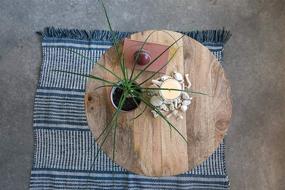 img 1 attached to 🌿 Stylish White Mango Wood and Metal Round Pedestal Table by Creative Co-Op