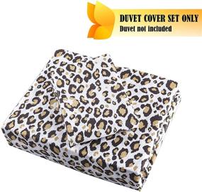 img 2 attached to 🛏️ Sleepymoon 100% Natural Cotton Duvet Cover Set - Full/Queen Size, Brown White Leopard Print, Soft & Breathable, Zipper Closure - Includes 1 Duvet Cover + 2 Pillow Shams - NO Comforter