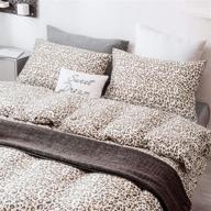 🛏️ sleepymoon 100% natural cotton duvet cover set - full/queen size, brown white leopard print, soft & breathable, zipper closure - includes 1 duvet cover + 2 pillow shams - no comforter logo