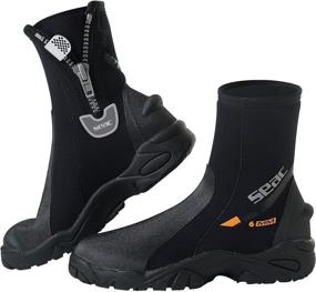 img 1 attached to 🏊 SEAC Zippered Hard Sole Dive Boots: Enhanced Super-Stretch Booties