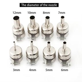 img 3 attached to 🔥 8-Piece Heat Gun Nozzles Kit: Mouth Tips for Soldering Stations and Repair Tools - Sizes: 3mm, 4mm, 5mm, 6mm, 7mm, 8mm, 10mm, 12mm