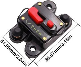 img 3 attached to Smseace 200A Manual Reset Circuit Breaker Auto Car Marine Boat Motor Audio Inline Fuse Waterproof Protect Electrical Equipment Multiple Current Options Circuit Breaker D-012-200A