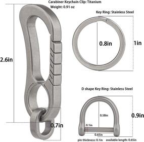 img 3 attached to TISUR Carabiner Keychain Titanium Holder Men's Accessories