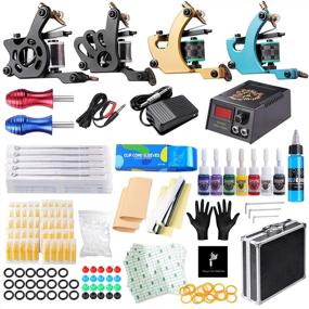 img 4 attached to 🖋️ HAWINK 4 Pro Tattoo Machine Guns Kit with 7 Inks, Power Supply, Foot Pedal, Needles, Grips, Tips, and Carry Case - TK-HW4006