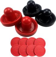 🏒 cspring air hockey replacement set - 4 plastic pushers and 8 pucks for game tables logo