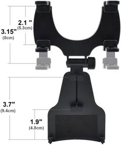 img 1 attached to 🚗 Black Car Rearview Mirror Mount Holder Cradle for iPhone 12/11/X/8 Plus, Samsung, GPS/PDA/MP3/MP4 Devices - Car Mount for Trucks and Autos