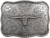 🐂 sterling silver longhorn western buckle logo