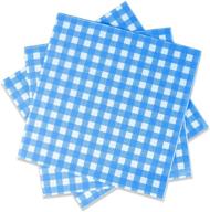 🎉 fobeone disposable napkins: 40-pack blue and white gingham paper luncheon napkins for parties, birthdays, and picnics logo