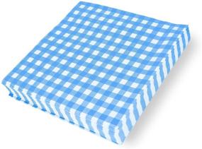 img 2 attached to 🎉 Fobeone Disposable Napkins: 40-Pack Blue and White Gingham Paper Luncheon Napkins for Parties, Birthdays, and Picnics