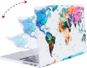 img 1 attached to 🌍 MOSISO MacBook Pro 15 Inch Case A1398 with Retina Display, 2012-2015 Version, World Map White Base - Hard Shell Case with Keyboard Cover and Screen Protector