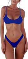 👙 futurino women's solid color triangle bikini thong bottom brazilian cheeky bikini set two piece swimsuits - enhanced seo logo