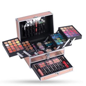 img 4 attached to 🌟 Complete Hot Sugar Girls Makeup Kit - Ideal for Teenagers, Beginners, Adults, and Professionals - Trendy Rose Gold Cosmetic Box with Reusable Crafting - All-Inclusive Set for Full Face Makeup: Eyeshadow, Lip Gloss, Blush, Brush, and Lipstick