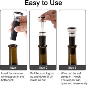 img 1 attached to 🍷 2 Pack Reusable Wine Stoppers - Letrushare Wine Saver Stopper with Vacuum Pump, Food Grade Silicone Sealed, Black Leaktight Bottle Outlet Caps for Red Wine, Bottle Cork Cap Replacement, and Beverage Bottles