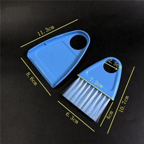 img 1 attached to Compact Mini Broom and Dustpan Set: Small Hand Broom and Dust Pan for Efficient Cleaning of Table, Countertop, Keyboard & More - Blue (1 Pack)