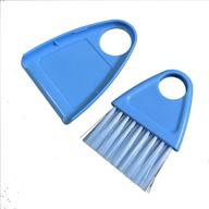 compact mini broom and dustpan set: small hand broom and dust pan for efficient cleaning of table, countertop, keyboard & more - blue (1 pack) logo