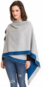 img 1 attached to Elegant Cardigan Poncho Cape Sweater: Women's Scarves & Wraps Accessories