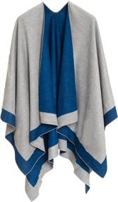 img 3 attached to Elegant Cardigan Poncho Cape Sweater: Women's Scarves & Wraps Accessories