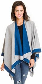 img 2 attached to Elegant Cardigan Poncho Cape Sweater: Women's Scarves & Wraps Accessories