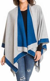 img 4 attached to Elegant Cardigan Poncho Cape Sweater: Women's Scarves & Wraps Accessories