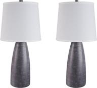 💡 set of 2 signature design by ashley shavontae modern table lamps, 27.5", elegant gray finish логотип