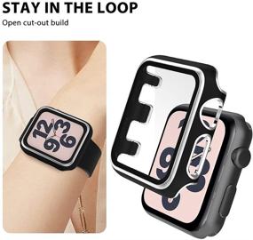 img 1 attached to 📱 2 упаковки чехла LϟK для Apple Watch 38мм Серия 3/2/1 - Полное покрытие защиты экрана и бампер - Черный/Серебро