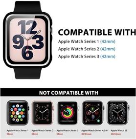 img 3 attached to 📱 2 упаковки чехла LϟK для Apple Watch 38мм Серия 3/2/1 - Полное покрытие защиты экрана и бампер - Черный/Серебро