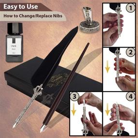 img 2 attached to 🖋️ Ultimate Calligraphy Set for Beginners: Pens, Quill, and Ink Included!