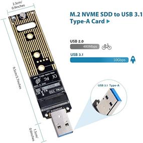 img 2 attached to 💻 Nvme to USB Adapter: High-Speed M.2 SSD to USB 3.1 Type A Card with 10 Gbps Transfer Rate, Windows and MAC OS Compatible
