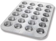 🧁 nonstick usa pan mini cupcake and muffin pan with quick release coating - 24-well, aluminized steel for efficient baking logo