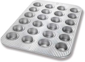 img 4 attached to 🧁 Nonstick USA Pan Mini Cupcake and Muffin Pan with Quick Release Coating - 24-Well, Aluminized Steel for Efficient Baking